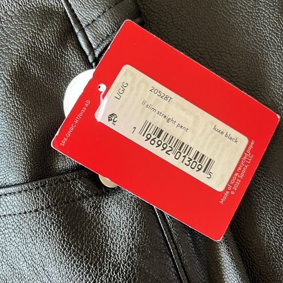 NWT Spanx leather look Slim Straight pants size Large and Tall - Picture 4 of 11